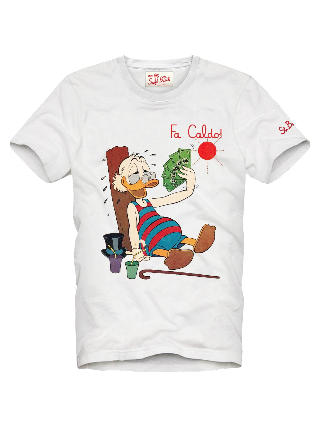 T-shirt Saint Barth "Fa Caldo" con Paperone-Mc2 Saint Barth-T-shirt-Vittorio Citro Boutique