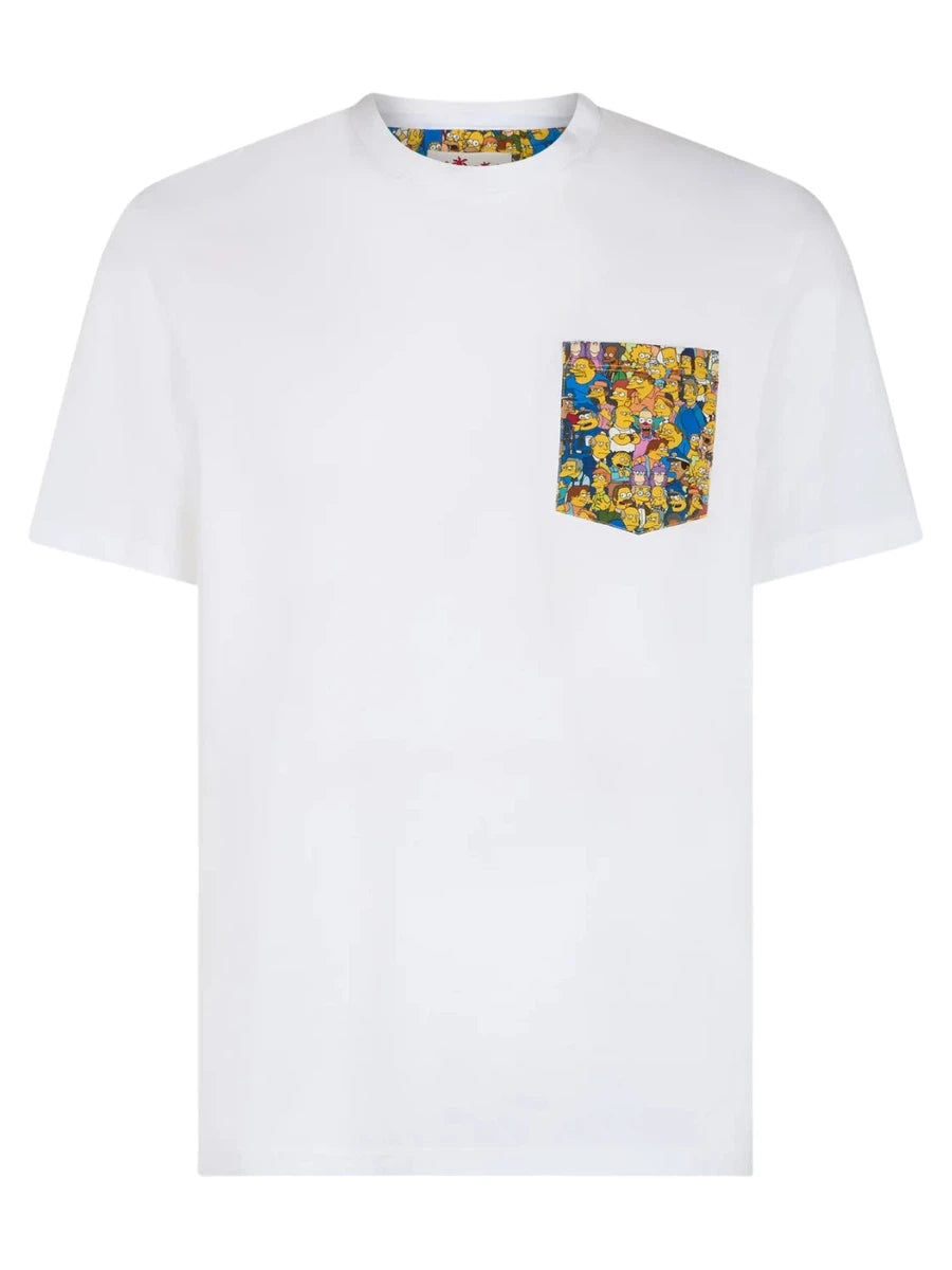 T-Shirt Uomo Blanche con Tasca dei Simpson: ©Edizione Speciale I Simpson-Mc2 Saint Barth-T-shirt-Vittorio Citro Boutique